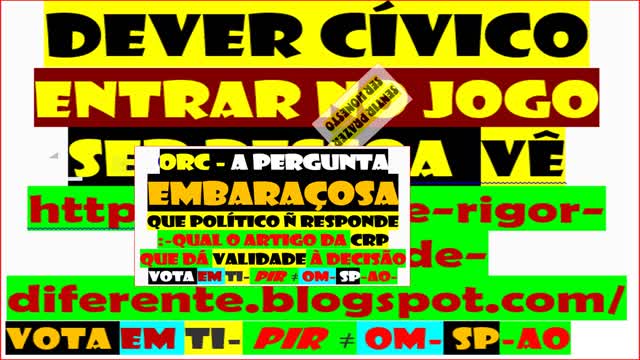 politics-ENTRAR NO JOGO DENTRO DAS 296 REGRAS CRP