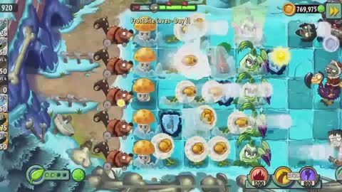 Plants vs Zombies 2 Frostbite Caves - Day 11