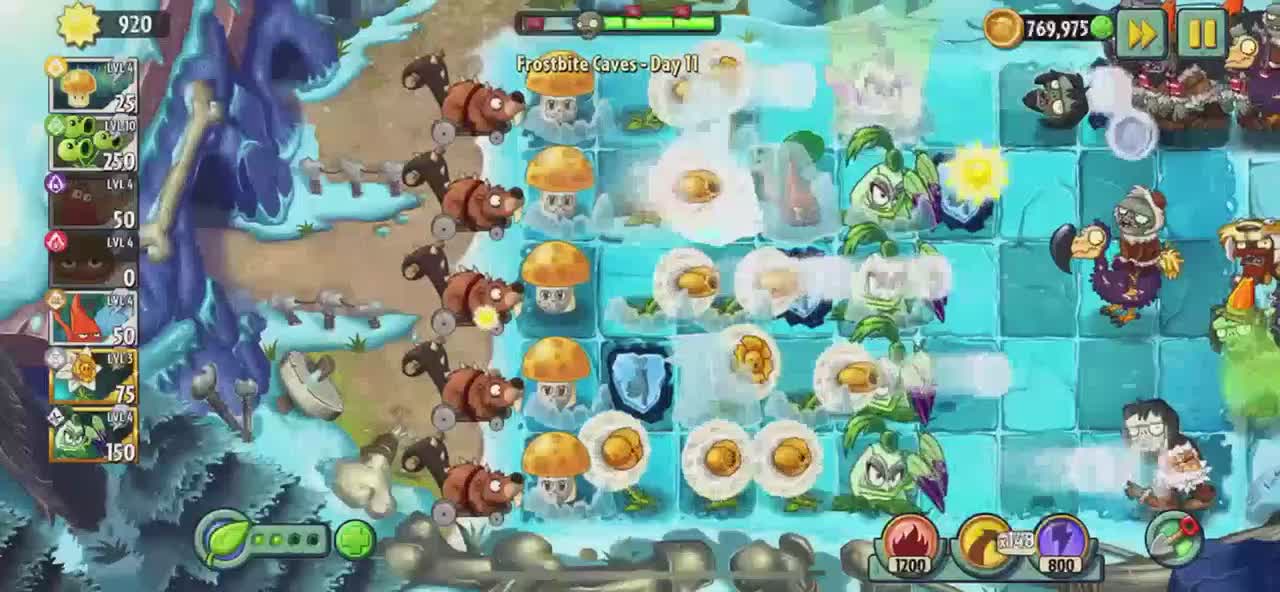 Plants vs Zombies 2 Frostbite Caves - Day 11