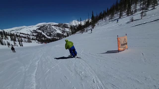 Shredding Monarch on a Skibike