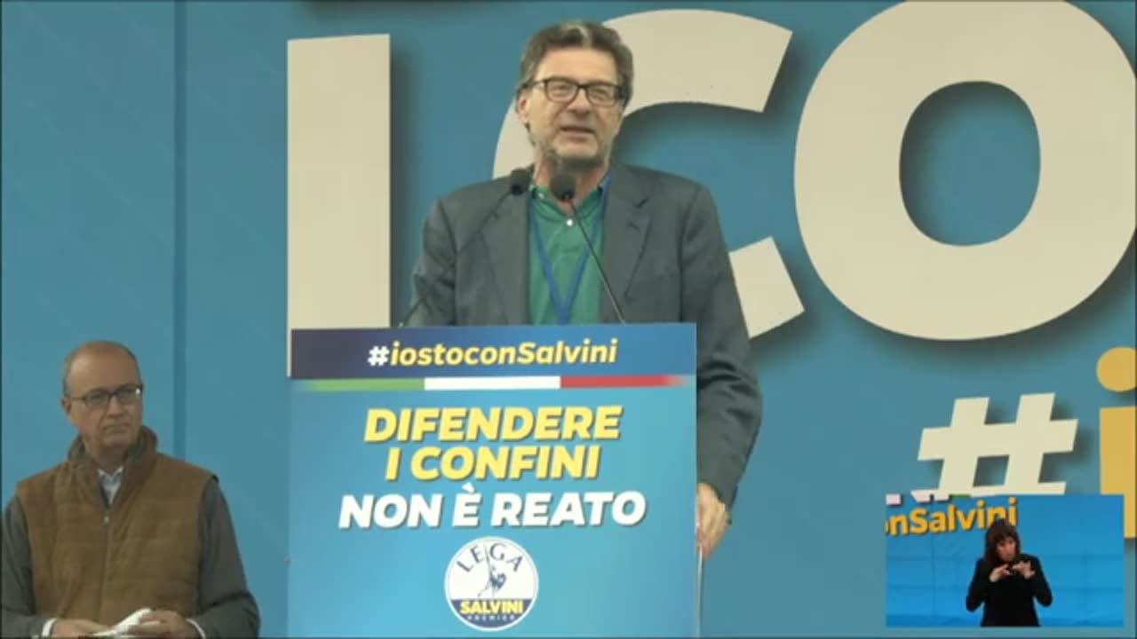 Giancarlo Giorgetti a Pontida '24 il 6/10/2024