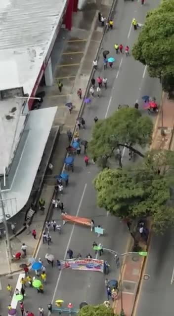Así avanza la marcha de profesores por la carrera 27
