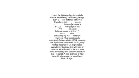 How to flatten multilevelnested JSON