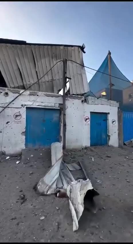 Destroyed UNRWA depot in central Gaza