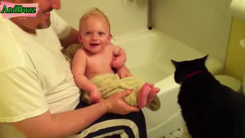 Funny Babies Laughter |Cute Babies With Animals |Cats