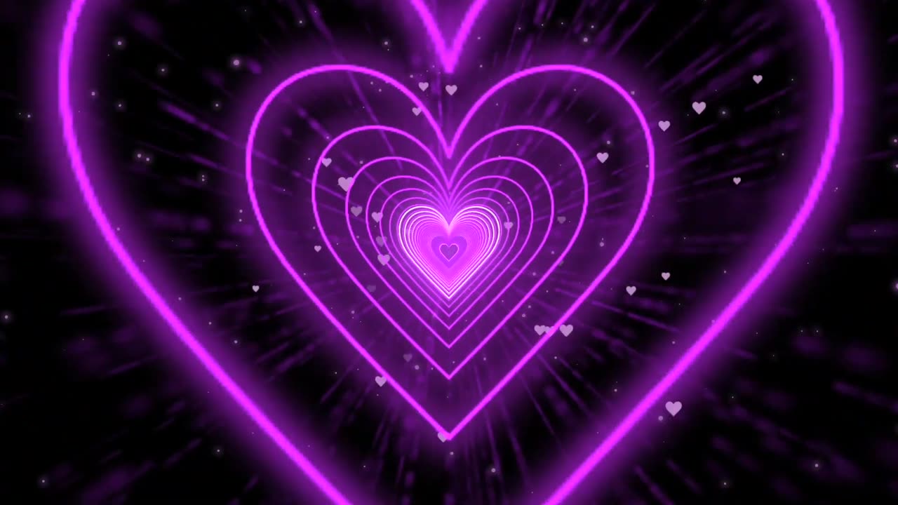553. Heart Tunnel Background💜Purple Heart Heart Heart