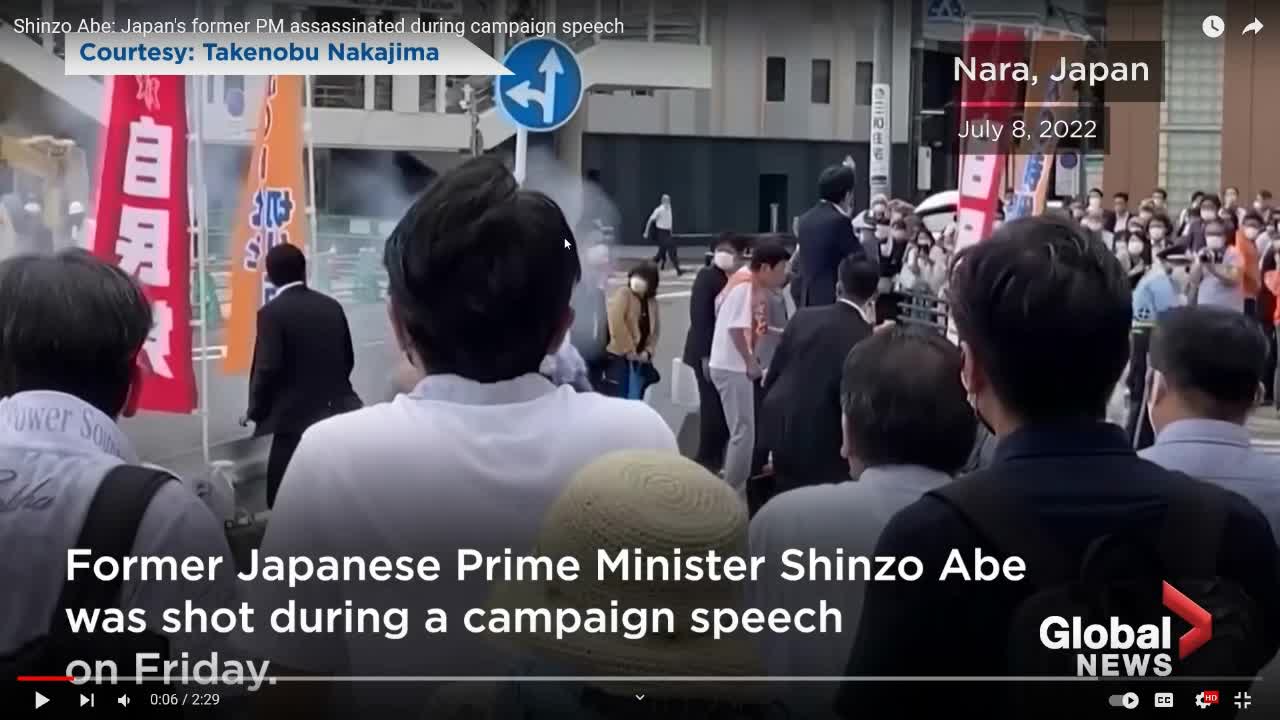 Shinzo Abe Japan's former PM attacked by an invisible bullet