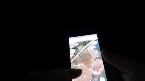 Where I am on Google maps. Satellite view. Night hiking by the coast.
