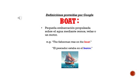 Palabra Del día en Inglés 'boat'