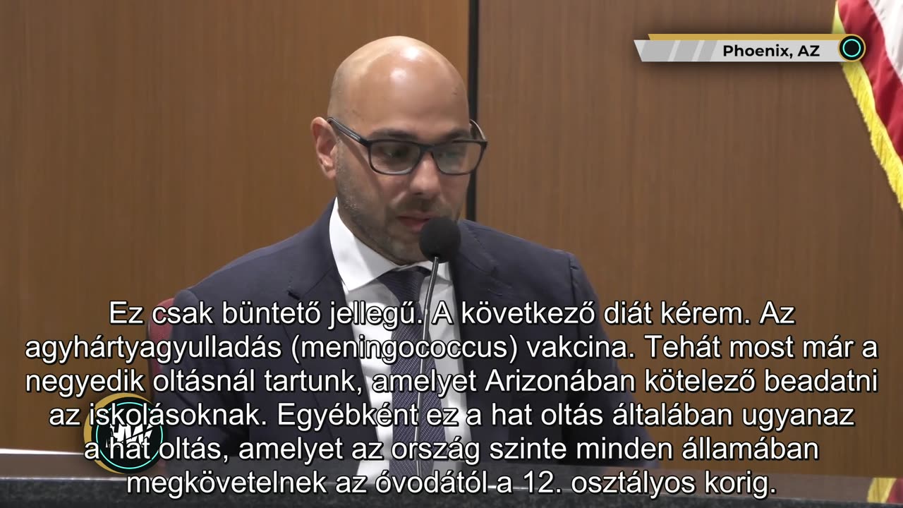 Aaron Siri tanúságtétele Arizónában a kötelező gyermekoltásokról