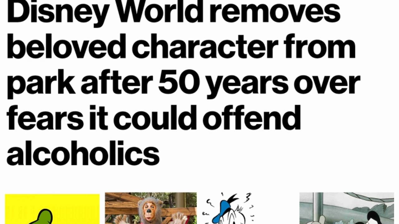 Disney character offensive to alcoholics "fired"