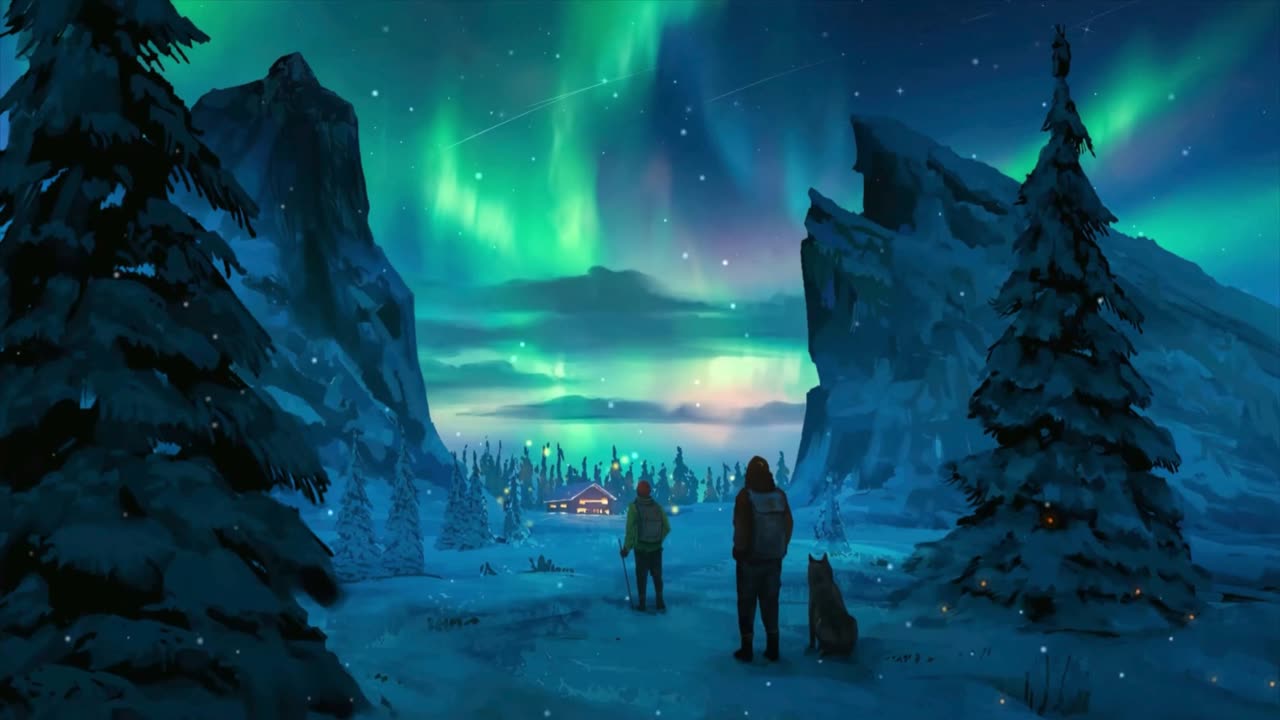 🎄 Heading to the North Pole: Relaxing Christmas Music with Stunning Northern Lights 🌌