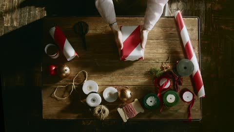 Santa prepares Christmas presents for children