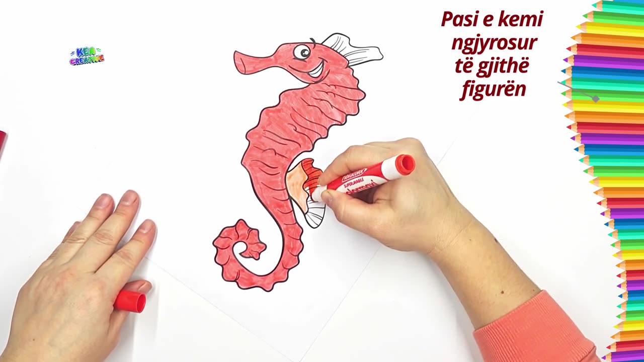 How To Color a Seahorse For Kids - Coloring @KeaCreative2