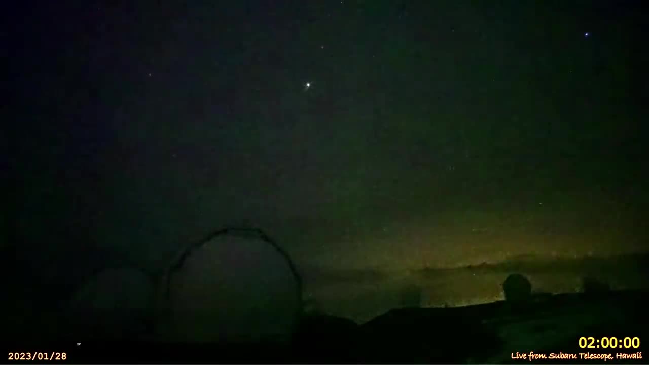Mysterious green laser beams that appeared over the night sky in Hawaii earlier this year.