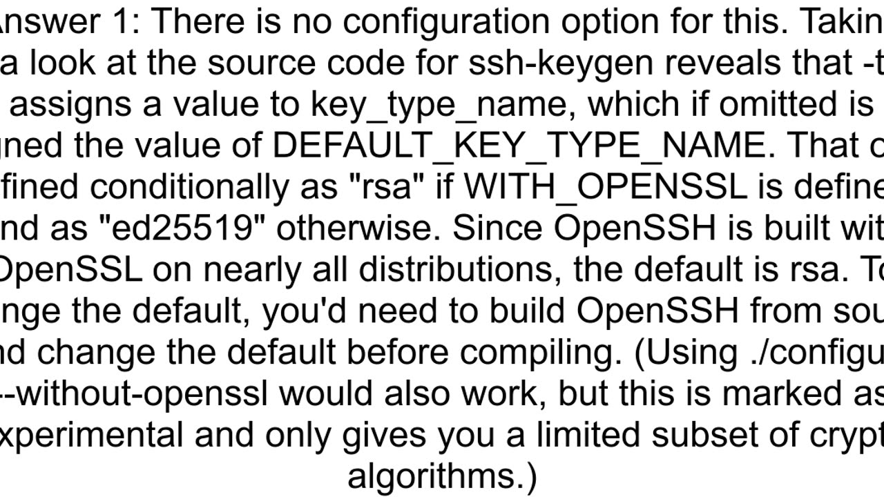 Using ssh keytype ed25519 as standard type when generating a new key