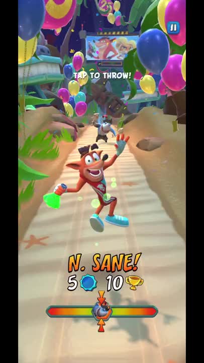 Nitro Sharkbite Battle Run Gameplay On Beach Jungle - Crash Bandicoot: On The Run! (Season 5 Boss)