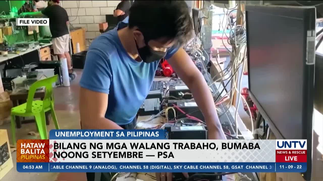 Bilang ng mga walang trabaho, bumaba noong Setyembre — PSA