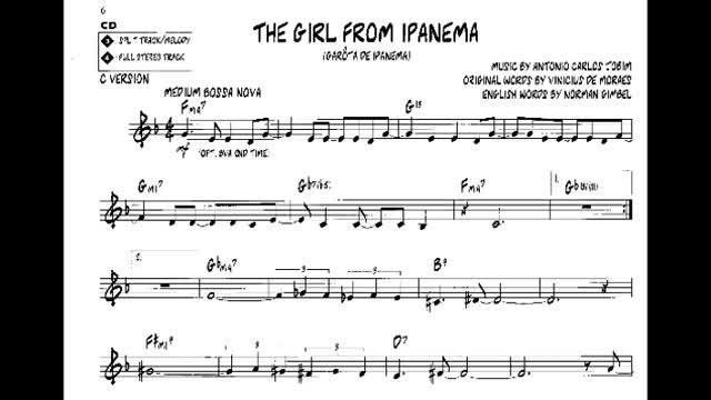 The Girl from Ipanema - Antonio Carlos Jobim Jazz Play Along