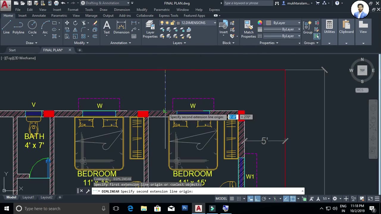 Plan in AutoCAD with base