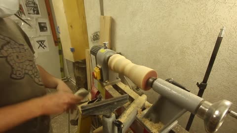 Woodturning glued pine, aspen and birch pie