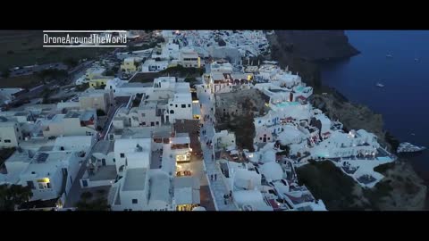 Santorini Greece 4K Drone _Stunning Sunset_ Cinematic Drone Footage