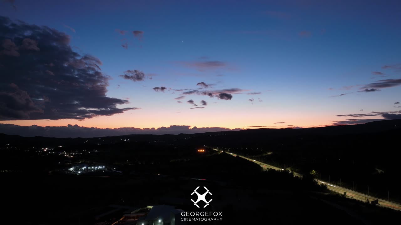 Aerial sunset timelapse