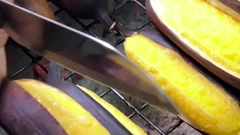 More Delicious Grilled Banana #shorts