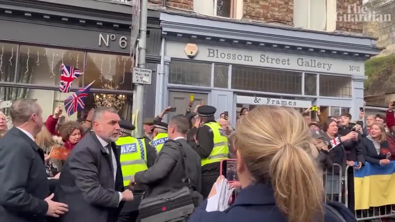 King Charles and Camilla nearly hit with eggs on walkabout in York