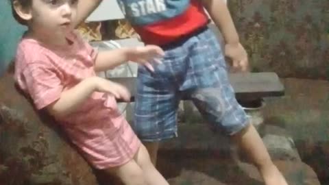 Siblings dancing video