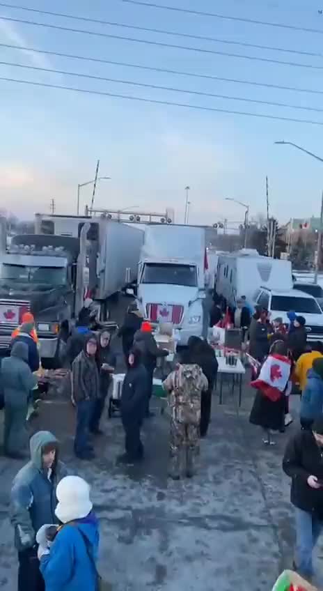 Windsor Ontario Ambassador Bridge Blockade Tuesday Evening
