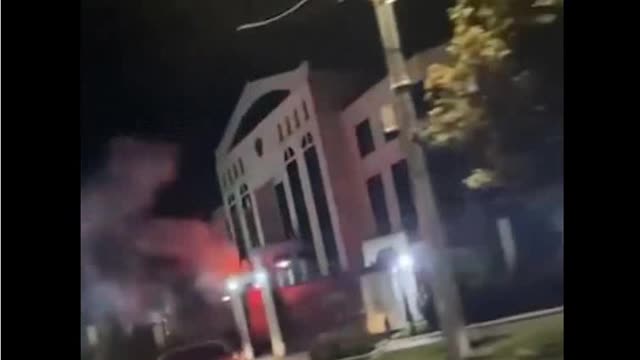 Russia’s embassy is taking fire in Moldova. Unknown suspects attacked it with fireworks 💥