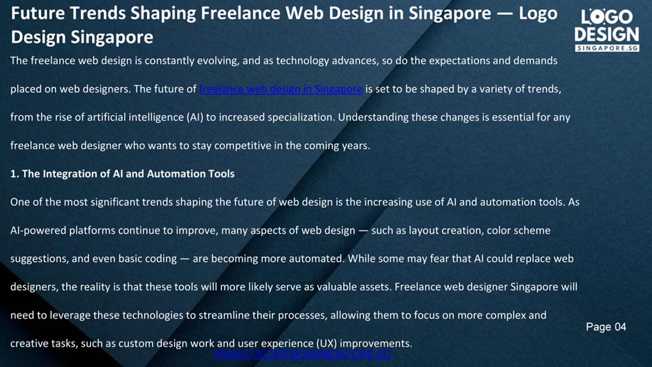 Future Trends Shaping Freelance Web Design in Singapore — Logo Design Singapore