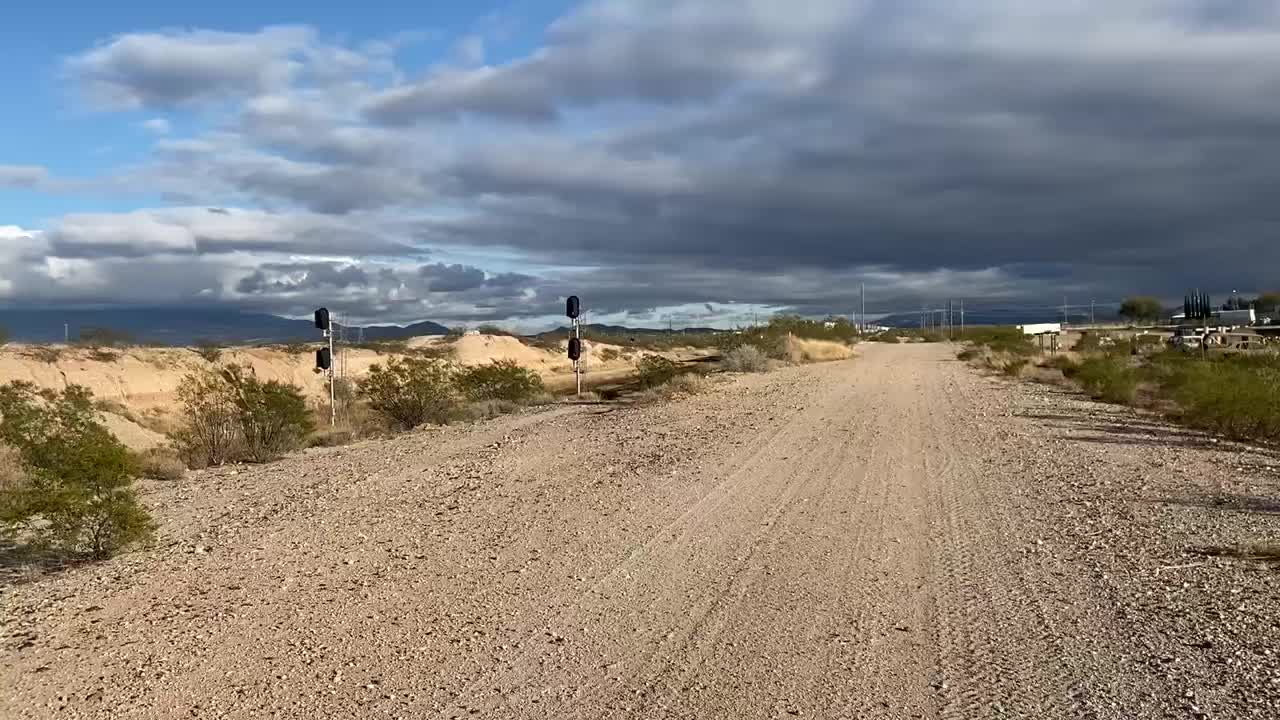 Fast downhill train Westbound from Vail AZ 2/16/2022