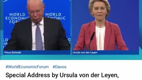 Klaus Schwab en ursela von der Leyen