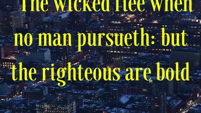 BIBLE VERSE FOR THE DAY...The wicked flee when no man pursueth: but the righteous are bold as a lion