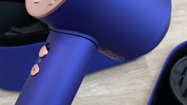 Blue frosted hair dryer, to show you