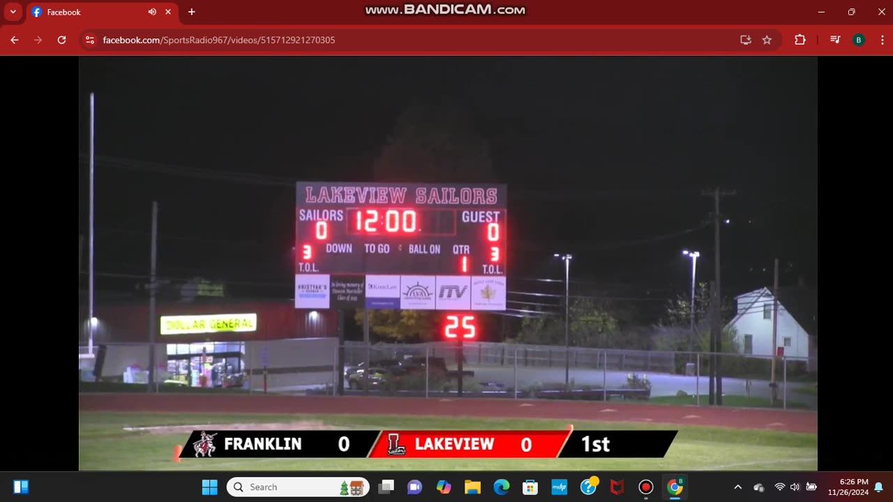 OCTOBER 25 2024 High School Football: Lakeview Sailors VS Franklin Part 1