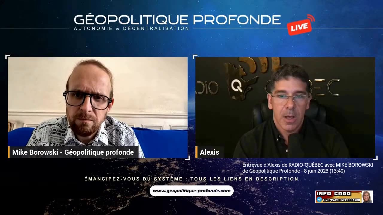 Extrait du Entrevue d'Alexis avec MIKE BOROWSKI Géopolitique Profonde - 8 juin 2023 -Trump