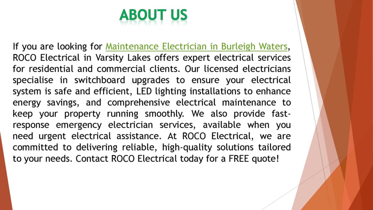 If you are looking for Maintenance Electrician in Burleigh Waters