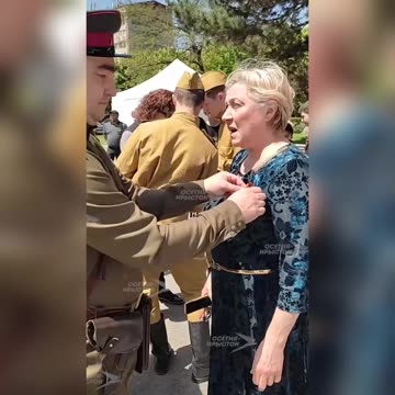 Russian celebrating victory day