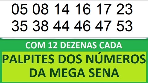 PALPITES DOS NÚMEROS DA MEGA SENA COM 12 DEZENAS ry rz r0 r1 r2 r3 r4 r5 r6 r7 r8 r9