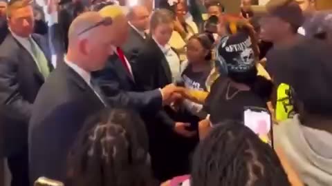 Trump greeted favorably by black folks at a Chick Fil A in Atlanta, April 2024.