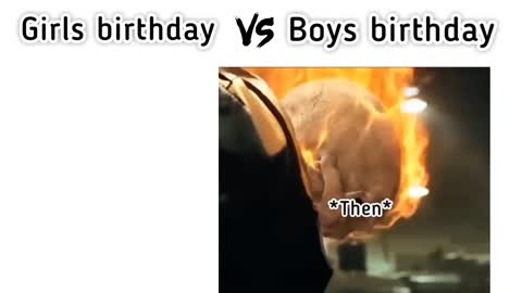 Funny Birthday Celebration Girls VS Boys