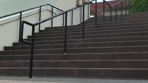 Guy Shows Impressive Balance By Walking On Handrails