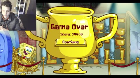 Failed Attempt #115 To Complete Level 5 In The SpongeBob SquarePants Pile The Prize Video Game