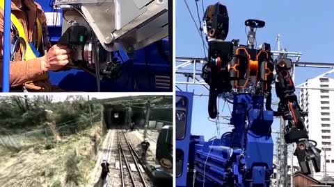 #Robot is fixing railway