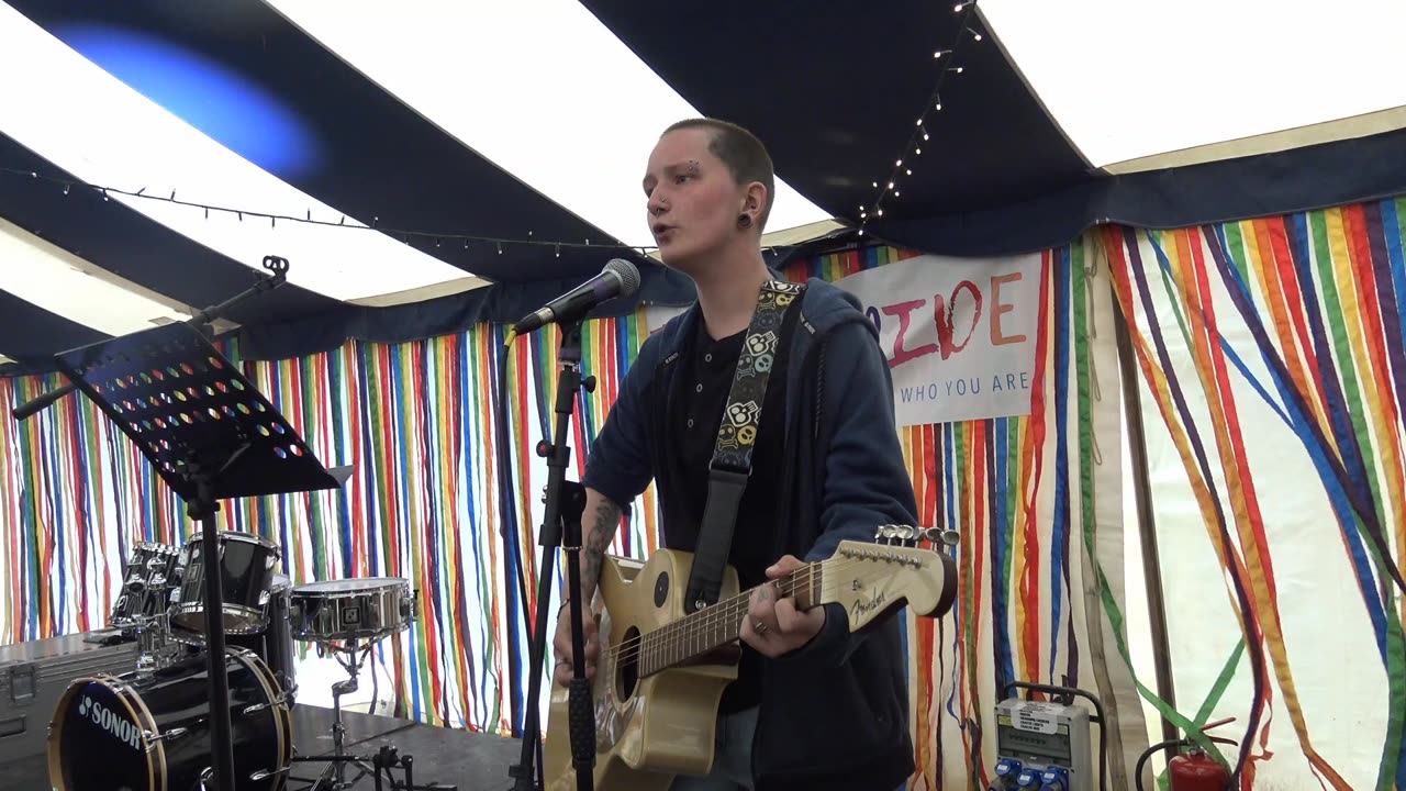 Tavistock Devon first Gay LGBTQIA+ Pride 2022. Dylan Wood singer