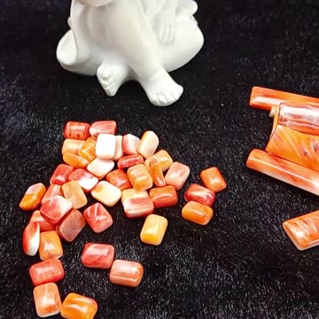 Orange spiny oyster rectangle shape cabochon for Jewelry Making Fashion Design 20231222-06-08