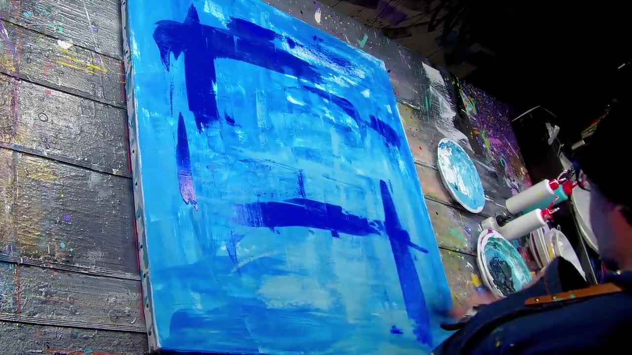 Colorful Pop Art / Abstract Painting Demo With Stencils | Peace